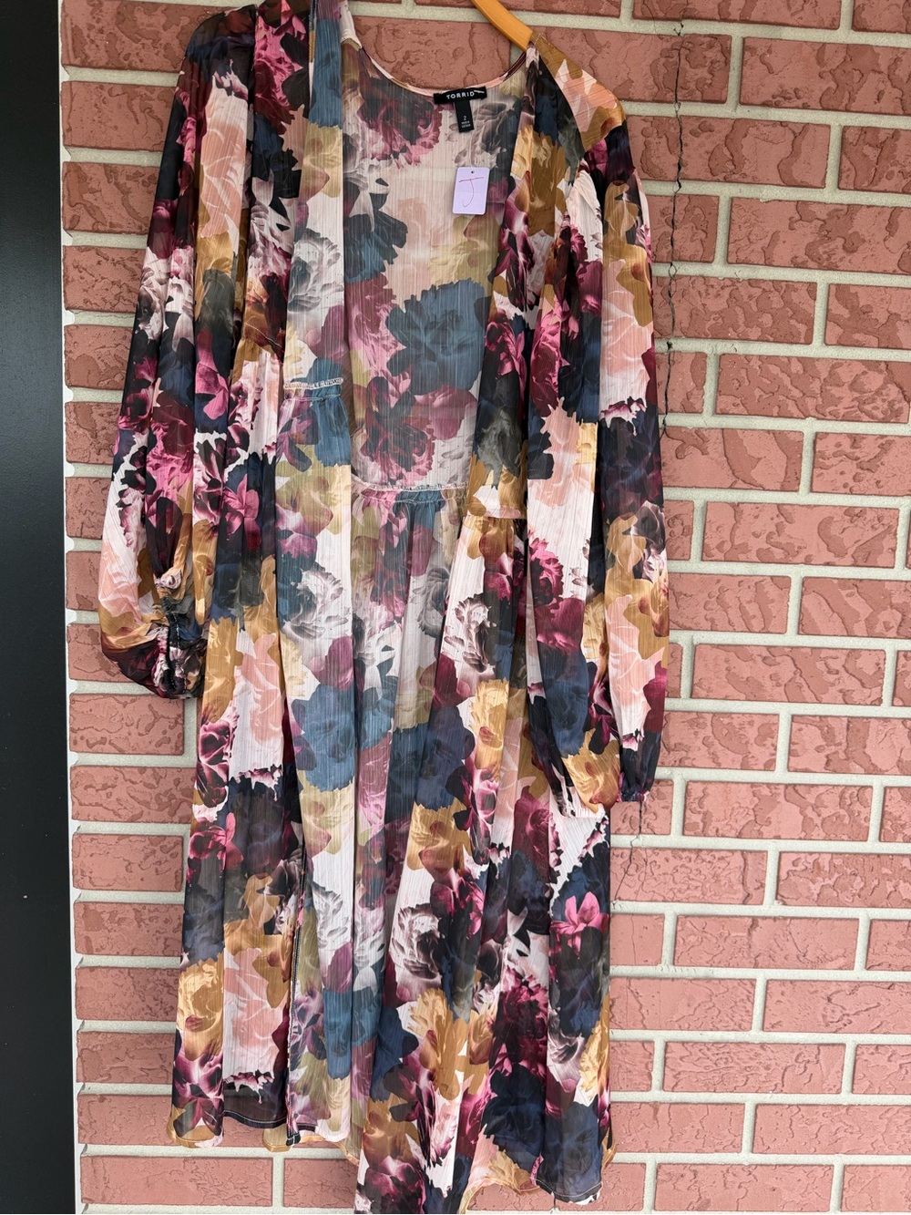 torrid Pink and Mauve Floral Sheer Top